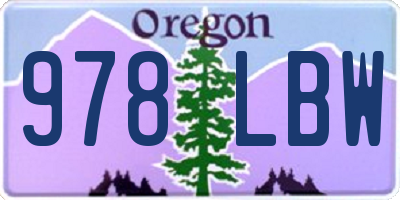 OR license plate 978LBW
