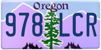 OR license plate 978LCR
