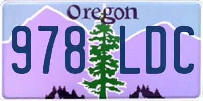 OR license plate 978LDC