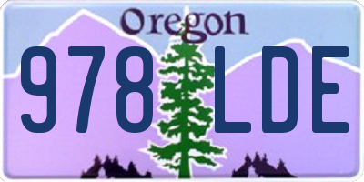 OR license plate 978LDE