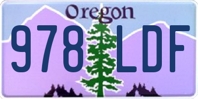 OR license plate 978LDF