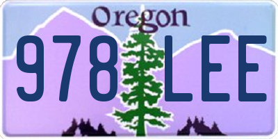 OR license plate 978LEE