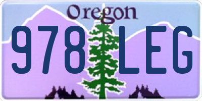 OR license plate 978LEG