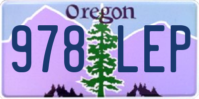 OR license plate 978LEP