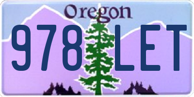 OR license plate 978LET