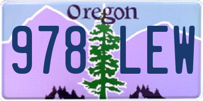 OR license plate 978LEW