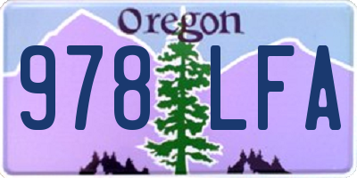 OR license plate 978LFA