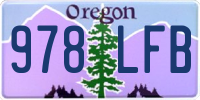 OR license plate 978LFB