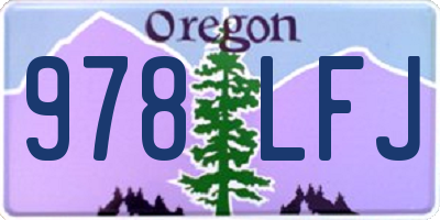 OR license plate 978LFJ