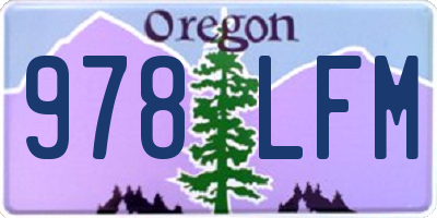 OR license plate 978LFM