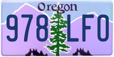 OR license plate 978LFO
