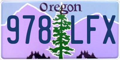 OR license plate 978LFX