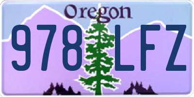 OR license plate 978LFZ