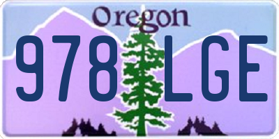 OR license plate 978LGE