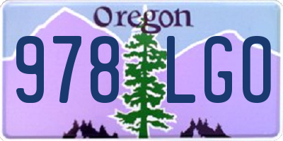 OR license plate 978LGO