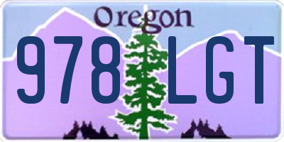 OR license plate 978LGT