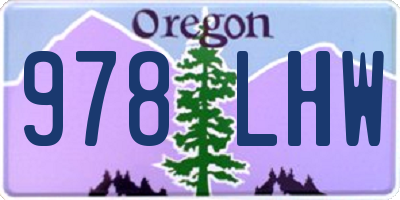 OR license plate 978LHW