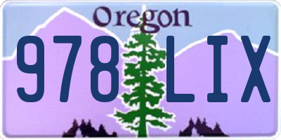 OR license plate 978LIX