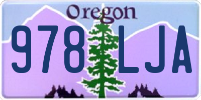 OR license plate 978LJA