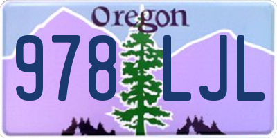 OR license plate 978LJL