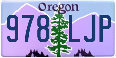 OR license plate 978LJP