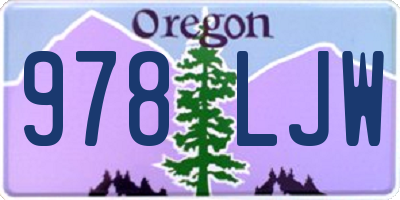 OR license plate 978LJW