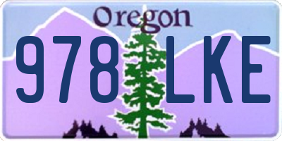 OR license plate 978LKE
