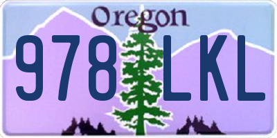 OR license plate 978LKL