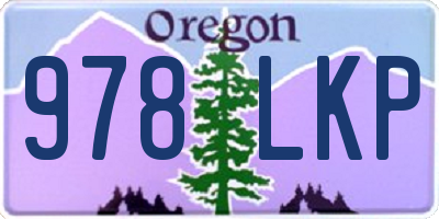 OR license plate 978LKP