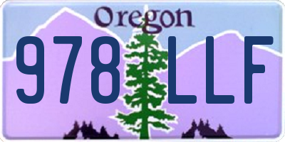 OR license plate 978LLF