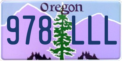OR license plate 978LLL