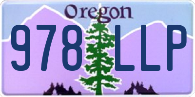 OR license plate 978LLP