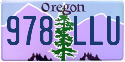 OR license plate 978LLU