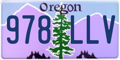 OR license plate 978LLV