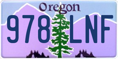 OR license plate 978LNF