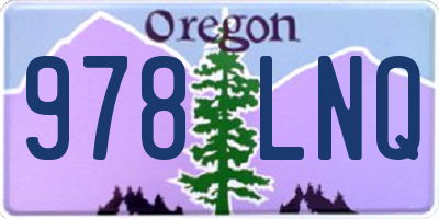 OR license plate 978LNQ