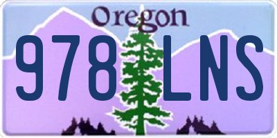 OR license plate 978LNS