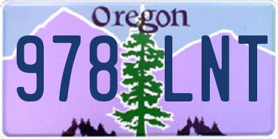 OR license plate 978LNT
