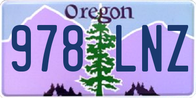 OR license plate 978LNZ