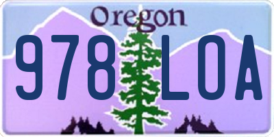OR license plate 978LOA