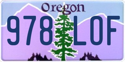 OR license plate 978LOF