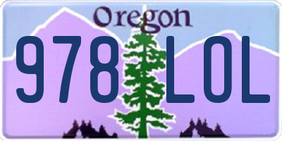 OR license plate 978LOL