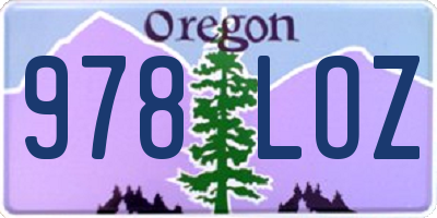 OR license plate 978LOZ