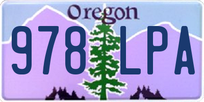 OR license plate 978LPA