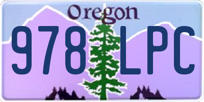 OR license plate 978LPC