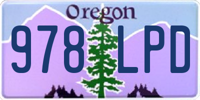 OR license plate 978LPD
