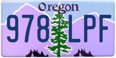 OR license plate 978LPF