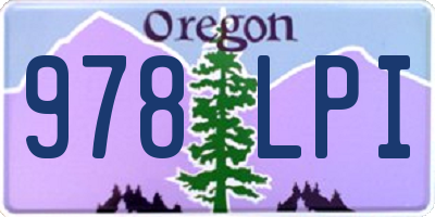 OR license plate 978LPI