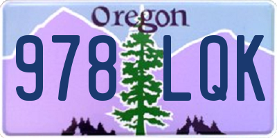 OR license plate 978LQK