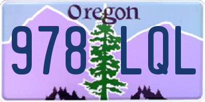 OR license plate 978LQL